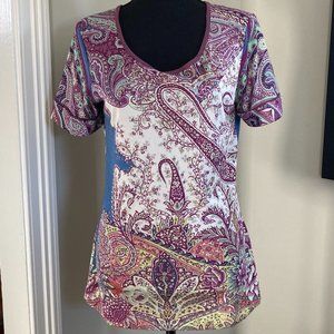 ETRO Milano paisley printed short sleeve top